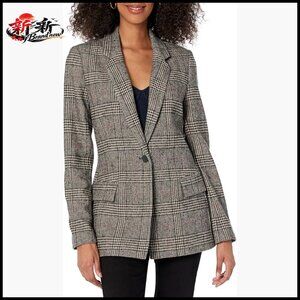 Long Blazer with Notch Collar, Regular Fit, Dry Clean Only